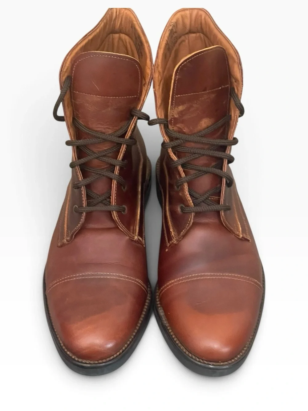 Johnston Murphy Made In Italy Leather Brown Mens Boots US 8.5 M